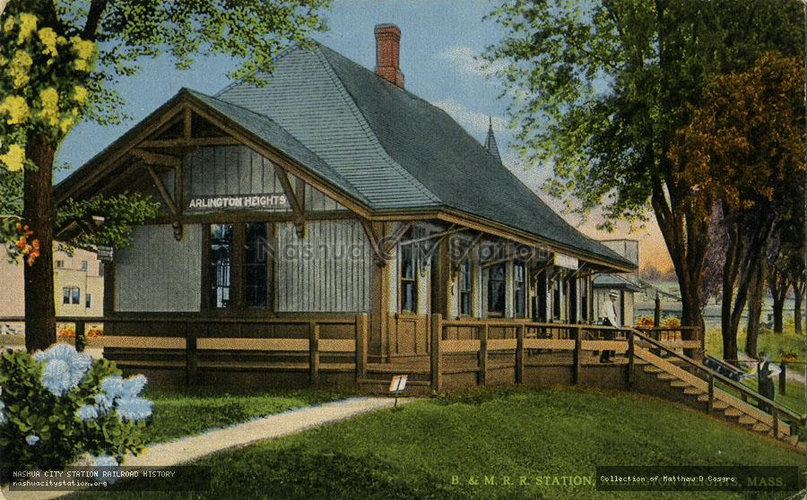 Postcard: Boston & Maine Railroad Station, Arlington Heights, Massachusetts